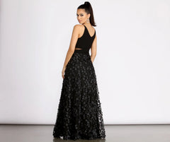Amira Floral Applique A-Line Dress