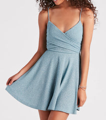 Twirl And Glow Glitter Skater Dress
