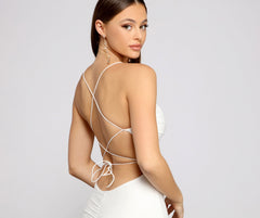 Stylish Beauty Lace-Up Back Mini Dress