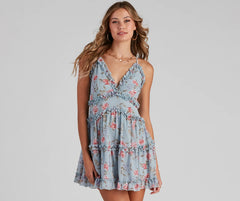 Flirty In Floral Chiffon Babydoll Dress