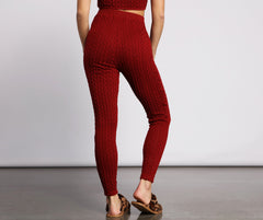 Cable Knit Cutie High Waist Leggings